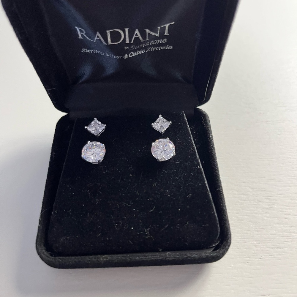 Radiant Brand Sterling Silver CZ Earrings